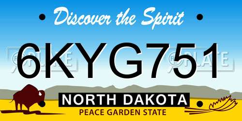 6KYG751 North Dakota License Plate