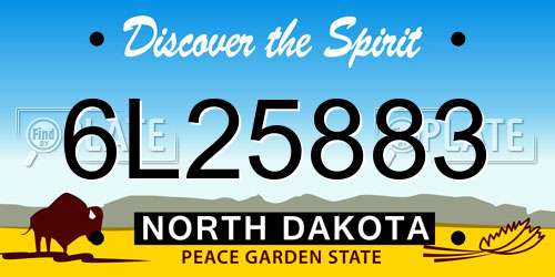 6L25883 North Dakota License Plate