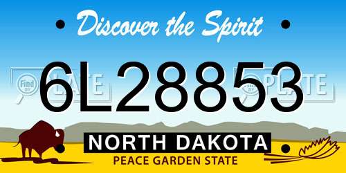 6L28853 North Dakota License Plate