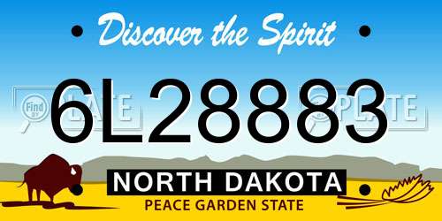 6L28883 North Dakota License Plate