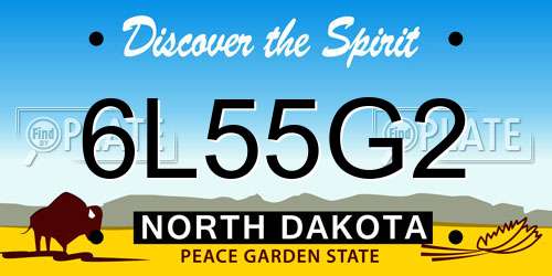 6L55G2 North Dakota License Plate