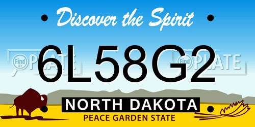 6L58G2 North Dakota License Plate