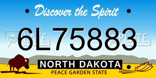 6L75883 North Dakota License Plate
