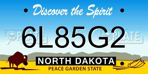 6L85G2 North Dakota License Plate