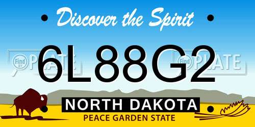 6L88G2 North Dakota License Plate