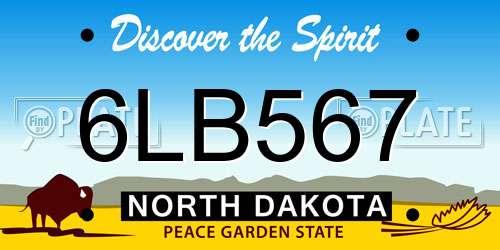 6LB567 North Dakota License Plate