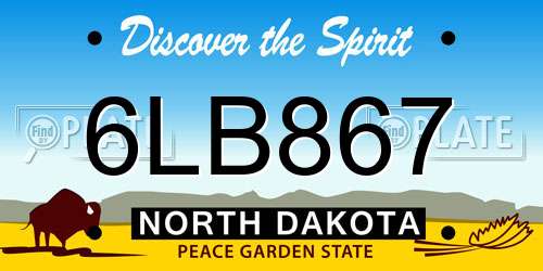 6LB867 North Dakota License Plate