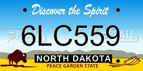 6LC559 North Dakota License Plate