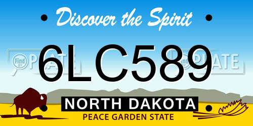 6LC589 North Dakota License Plate