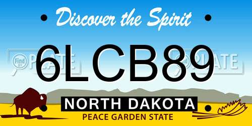 6LCB89 North Dakota License Plate