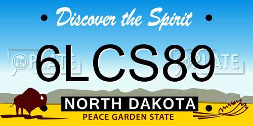 6LCS89 North Dakota License Plate