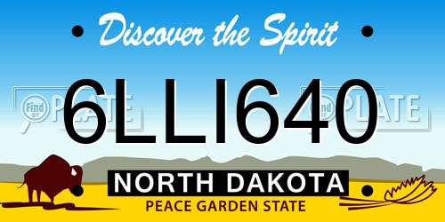 6LLI640 North Dakota License Plate