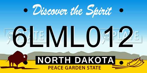 6LML012 North Dakota License Plate