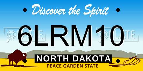 6LRM10 North Dakota License Plate