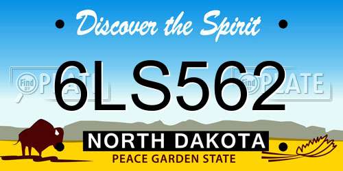 6LS562 North Dakota License Plate