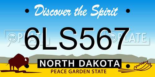 6LS567 North Dakota License Plate
