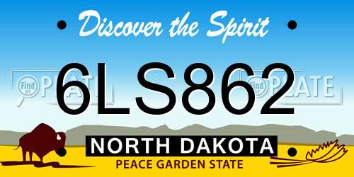 6LS862 North Dakota License Plate