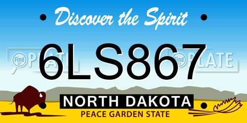 6LS867 North Dakota License Plate