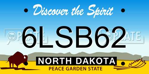 6LSB62 North Dakota License Plate
