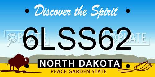 6LSS62 North Dakota License Plate