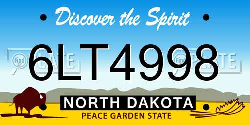 6LT4998 North Dakota License Plate