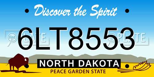 6LT8553 North Dakota License Plate