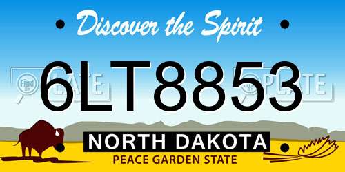 6LT8853 North Dakota License Plate