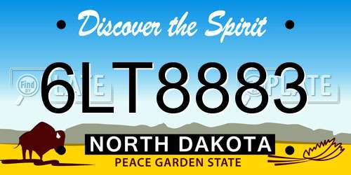 6LT8883 North Dakota License Plate