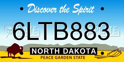 6LTB883 North Dakota License Plate