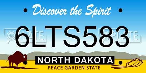 6LTS583 North Dakota License Plate