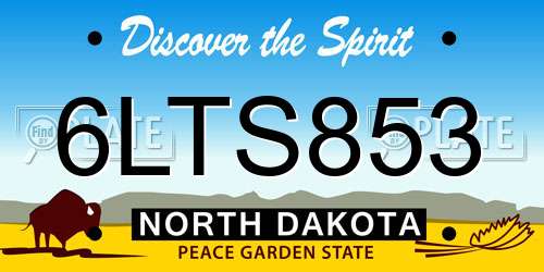 6LTS853 North Dakota License Plate