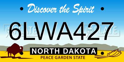 6LWA427 North Dakota License Plate