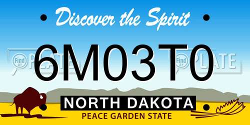 6M03T0 North Dakota License Plate