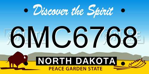 6MC6768 North Dakota License Plate