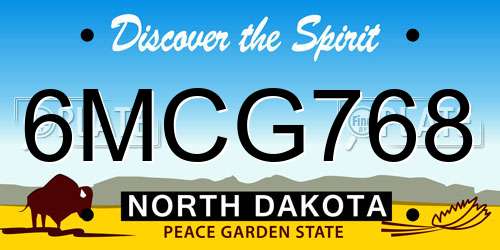 6MCG768 North Dakota License Plate