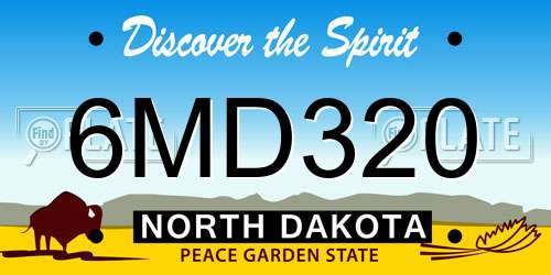 6MD320 North Dakota License Plate