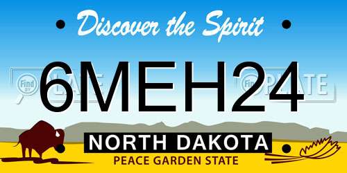 6MEH24 North Dakota License Plate