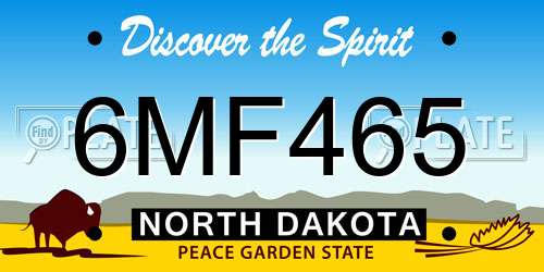 6MF465 North Dakota License Plate