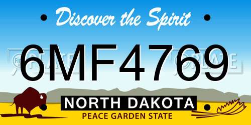 6MF4769 North Dakota License Plate