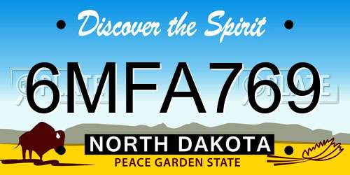 6MFA769 North Dakota License Plate