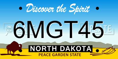 6MGT45 North Dakota License Plate