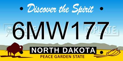 6MW177 North Dakota License Plate