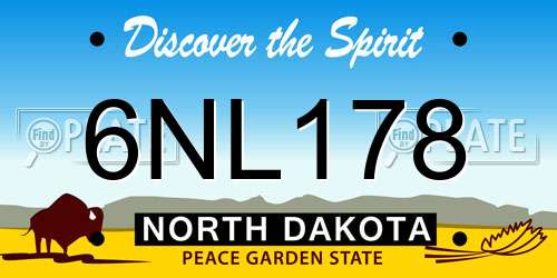 6NL178 North Dakota License Plate