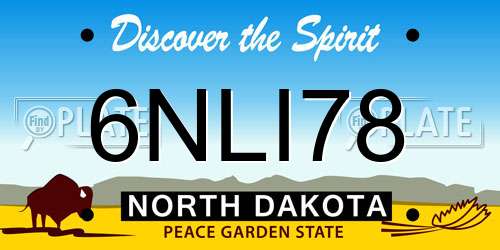 6NLI78 North Dakota License Plate