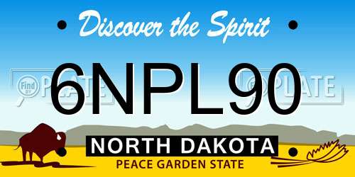 6NPL90 North Dakota License Plate