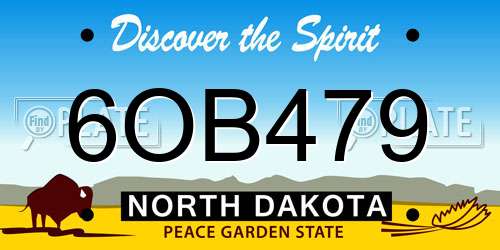 6OB479 North Dakota License Plate