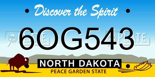 6OG543 North Dakota License Plate