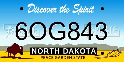6OG843 North Dakota License Plate