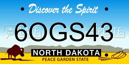 6OGS43 North Dakota License Plate