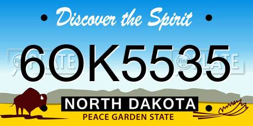 6OK5535 North Dakota License Plate